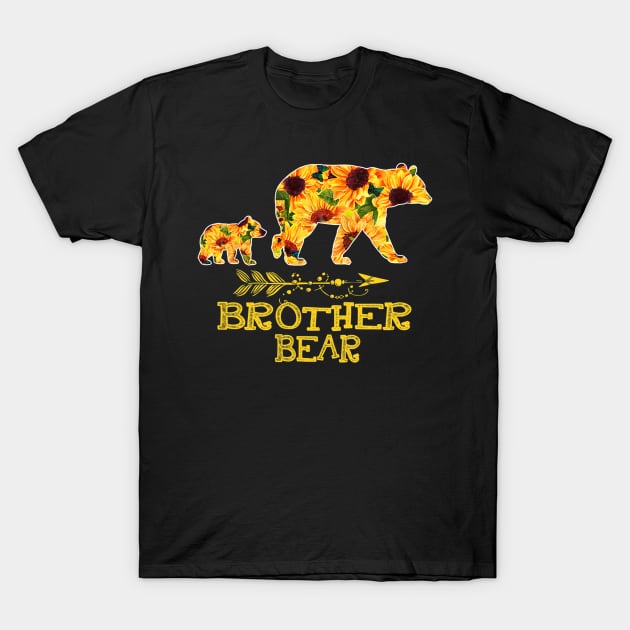 Brother Bear Sunflower Funny Mother Father T-Shirt by Kellers